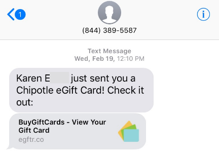 Text Gift Cards